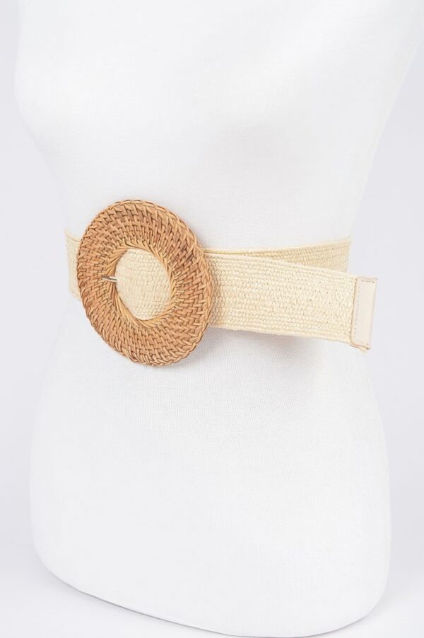 Oversized Woven Belt with Bamboo-Style Buckle