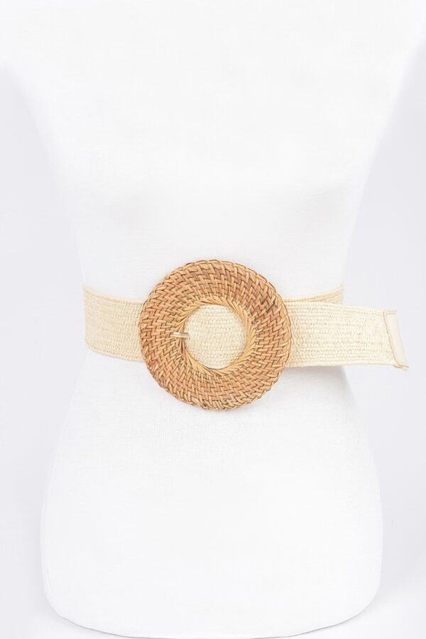 Oversized Woven Belt with Bamboo-Style Buckle