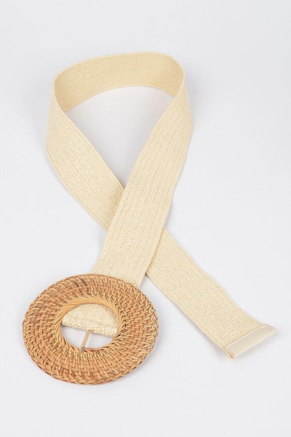 Oversized Woven Belt with Bamboo-Style Buckle