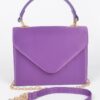 Structured Satin Top-Handle Flap Crossbody Bag