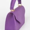 Structured Satin Top-Handle Flap Crossbody Bag