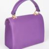 Structured Satin Top-Handle Flap Crossbody Bag