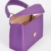 Structured Satin Top-Handle Flap Crossbody Bag