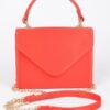 Structured Satin Top-Handle Flap Crossbody Bag