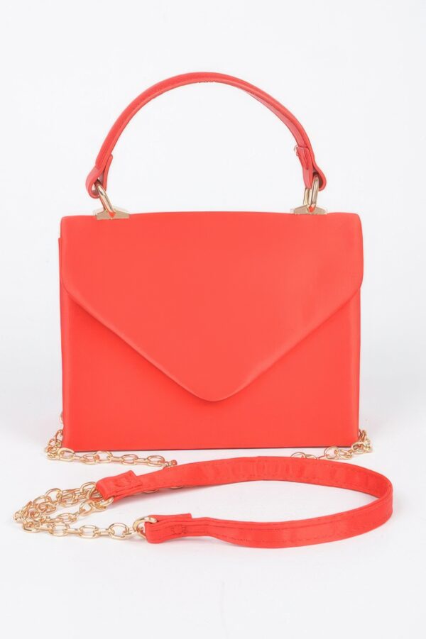 Structured Satin Top-Handle Flap Crossbody Bag