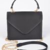Structured Satin Top-Handle Flap Crossbody Bag