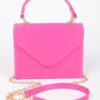 Structured Satin Top-Handle Flap Crossbody Bag