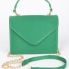 Structured Satin Top-Handle Flap Crossbody Bag