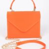Structured Satin Top-Handle Flap Crossbody Bag