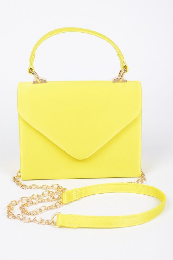 Structured Satin Top-Handle Flap Crossbody Bag