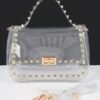 Clear PVC Top Handle Bag with Metal Studs