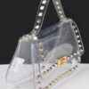Clear PVC Top Handle Bag with Metal Studs
