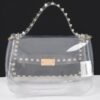 Clear PVC Top Handle Bag with Metal Studs