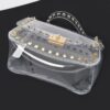 Clear PVC Top Handle Bag with Metal Studs