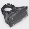 Pleated Chain Bag – Mid-Size Faux Leather with Mixed Metal Chain