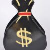 Money Bag Shiny Clutch – Mixed Metal Accent Clutch