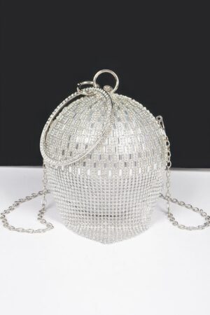Rhinestone Round Ball Clutch – Spherical Crystal Minaudiere
