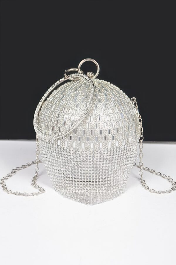Rhinestone Round Ball Clutch – Spherical Crystal Minaudiere