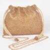 Stone-Covered Mini Bag – Slim Sparkle Clutch