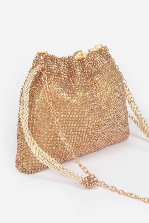 Stone-Covered Mini Bag – Slim Sparkle Clutch