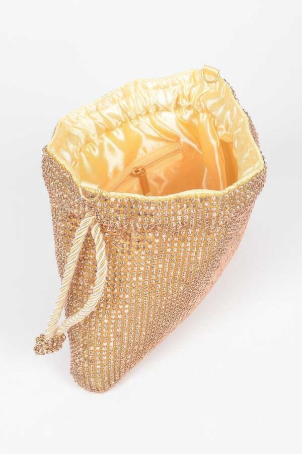 Stone-Covered Mini Bag – Slim Sparkle Clutch
