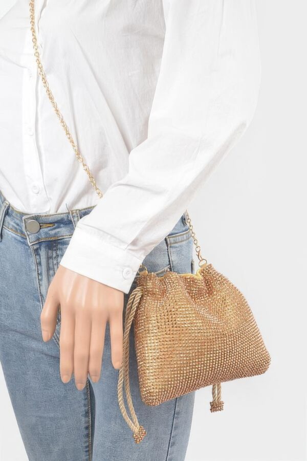 Stone-Covered Mini Bag – Slim Sparkle Clutch