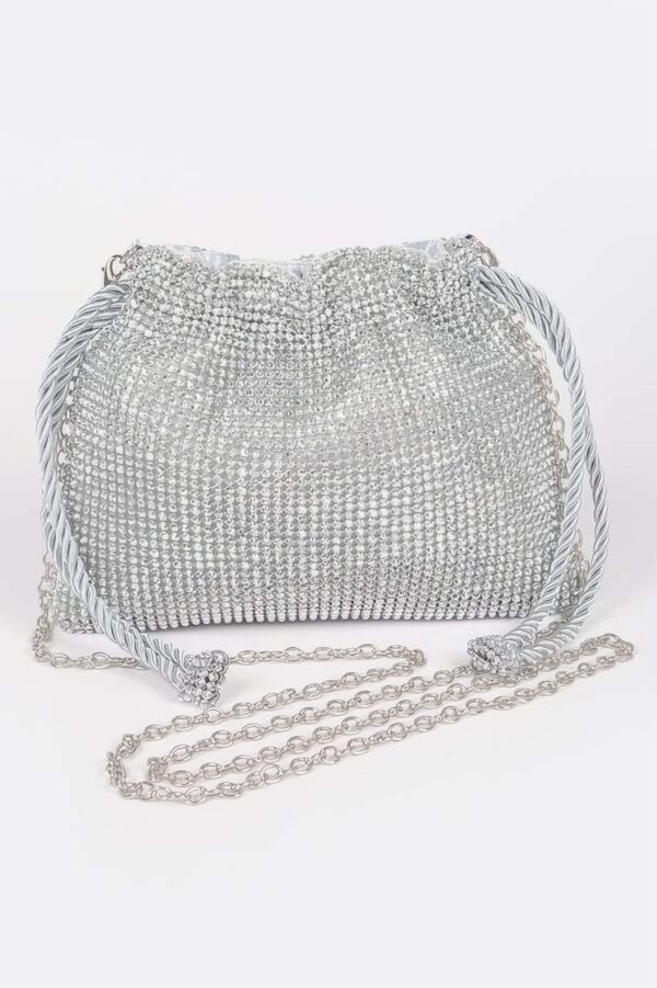 Stone-Covered Mini Bag – Slim Sparkle Clutch