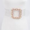 Clear PVC Plus-Size Waist Belt with Sleek Buckle
