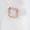 Clear PVC Plus-Size Waist Belt with Sleek Buckle