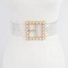 Plus-Size Beaded Square PVC Belt – 2″ Wide