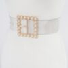 Plus-Size Beaded Square PVC Belt – 2″ Wide