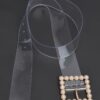 Plus-Size Beaded Square PVC Belt – 2″ Wide