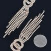 Rhinestone Fringe Drop Earrings – Elongated Cascading Strands