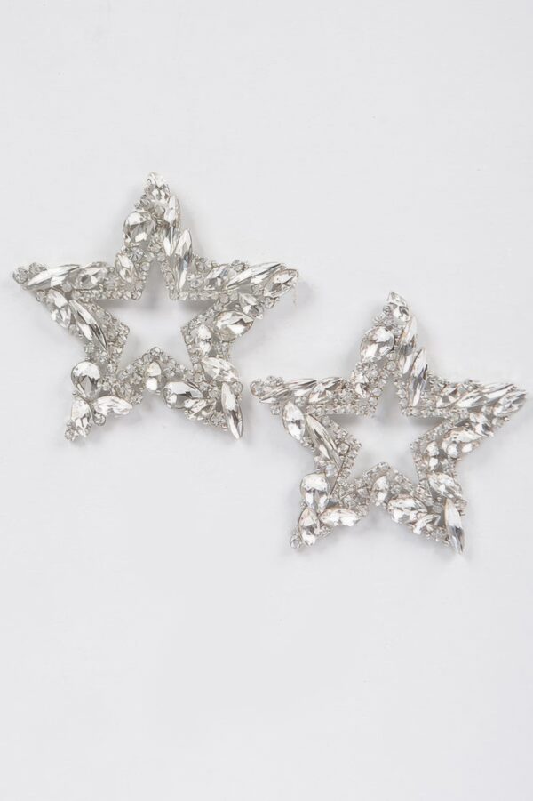 Rhinestone Star Earrings – Dimensional Sparkle