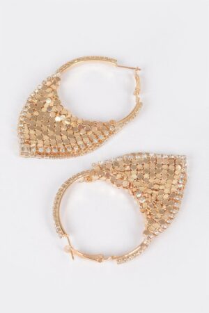 Linked Metal Drop Earrings – Polished Elongated Silhouette