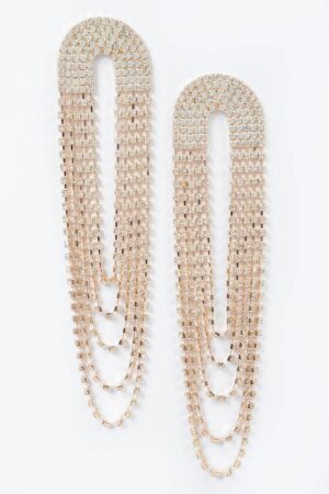 Layered Rhinestone Drop Earrings – Multi-Tier Sparkle