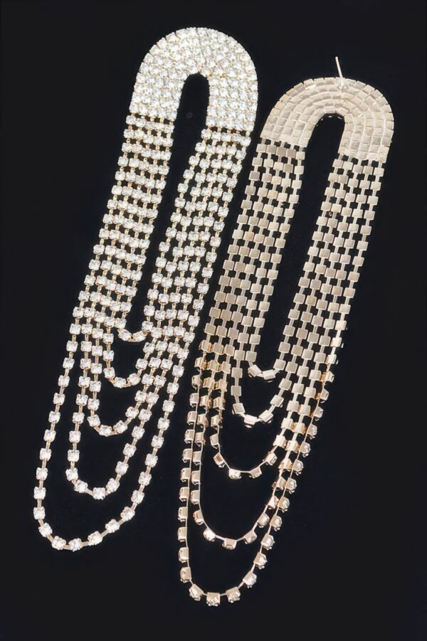 Layered Rhinestone Drop Earrings – Multi-Tier Sparkle