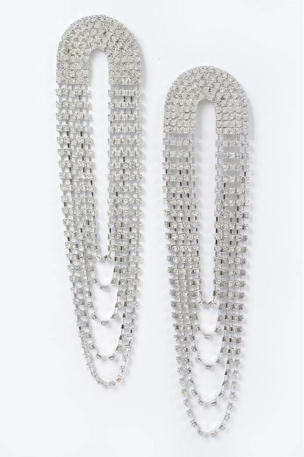 Layered Rhinestone Drop Earrings – Multi-Tier Sparkle