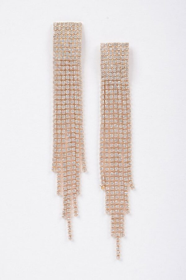 Rhinestone Earrings – Vertical Drop Design