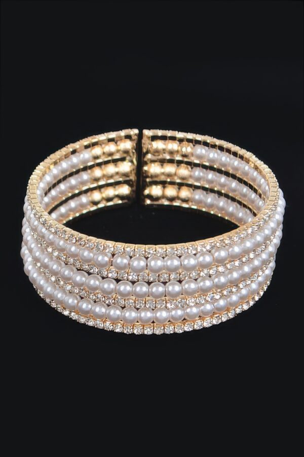 Pearl and Stone Wire Bracelet – Wire-Wrapped