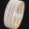 Pearl and Stone Wire Bracelet – Wire-Wrapped