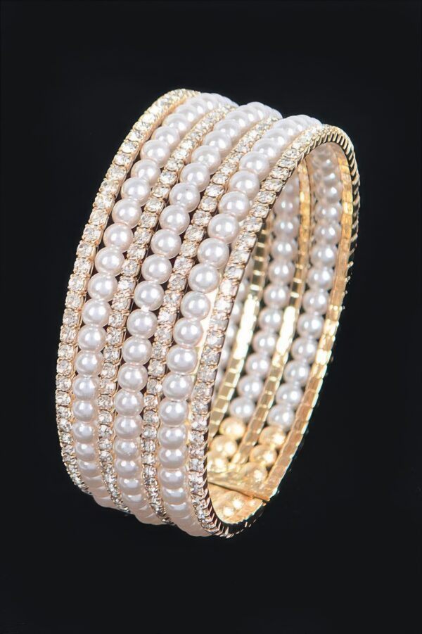 Pearl and Stone Wire Bracelet – Wire-Wrapped