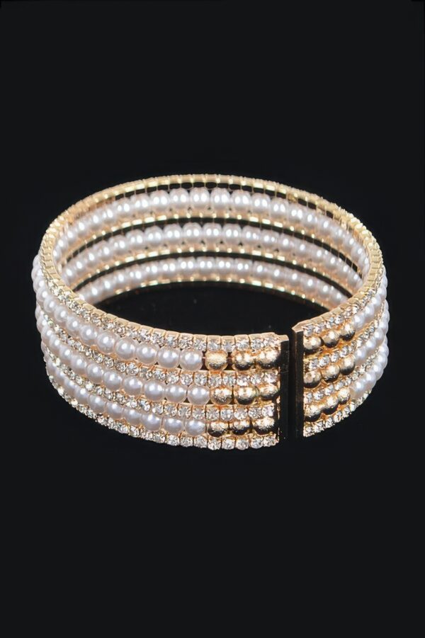 Pearl and Stone Wire Bracelet – Wire-Wrapped