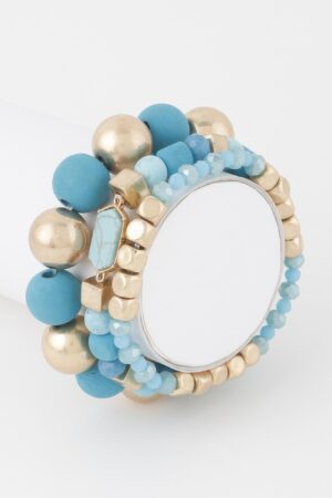 Multi-Stone Beaded Bracelet – Colorful Textured Beads