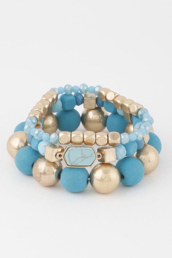 Multi-Stone Beaded Bracelet – Colorful Textured Beads