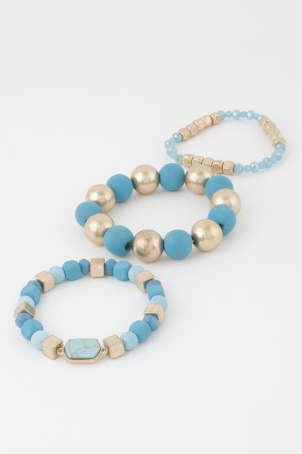 Multi-Stone Beaded Bracelet – Colorful Textured Beads