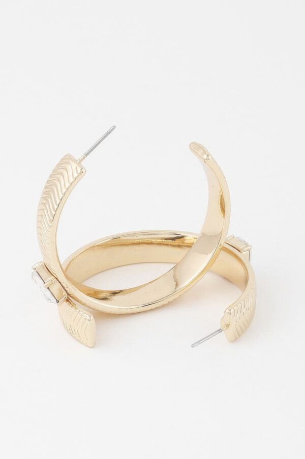 Cubic Rhinestone Hoop Earrings – 1.6 in