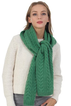 Cable Knit Scarf – Solid Textured Design