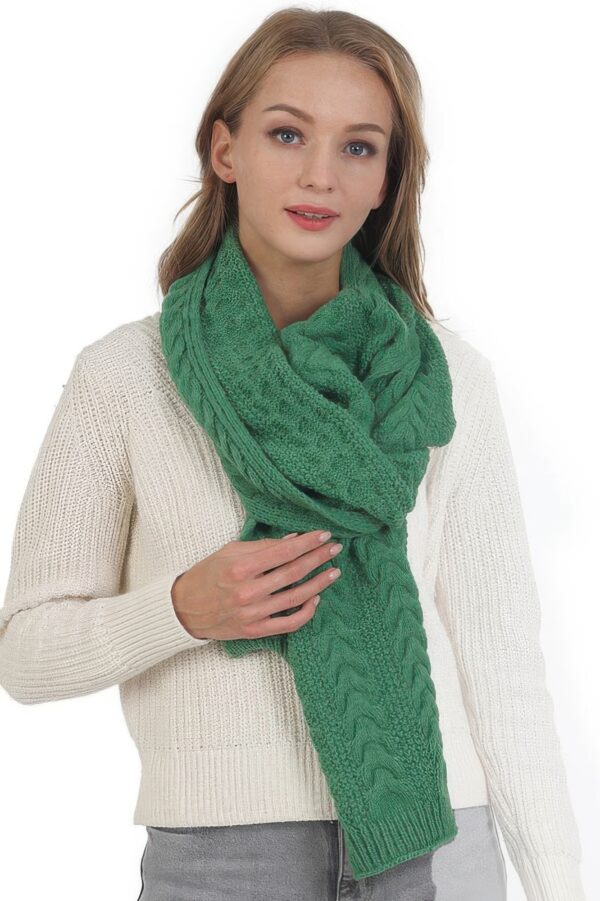 Cable Knit Scarf – Solid Textured Design