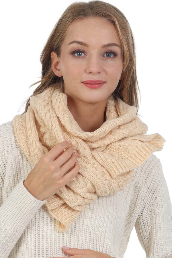 Cable Knit Scarf – Solid Textured Design